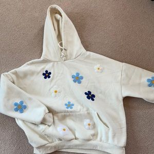 Super thick and soft daisy patch hoodie